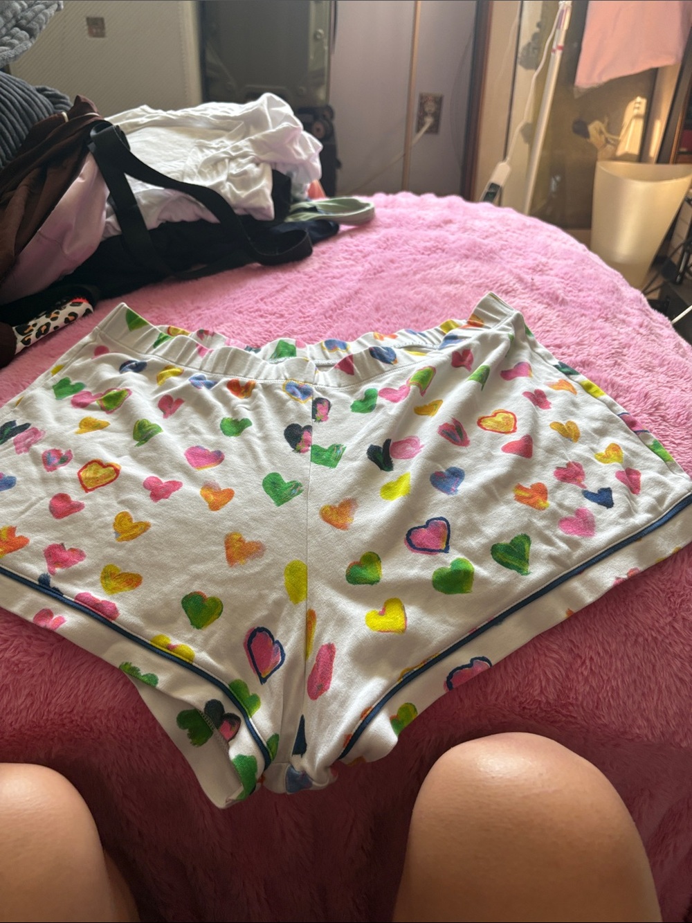 Roller Rabbit Women's Cotton Sleep Shorts with Multicolor Heart Print